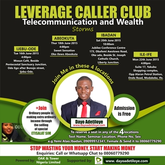 PICTURE: Leverage Caller Club Seminar In 4 Locations in Southwest, Nigeria.