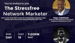 Join my Free STRESSFREE Network Marketer Seminar via Zoom.