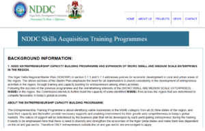 NDDC just published Entrepreneurship Capacity Building Programme and Skills Acquisition Programmes.