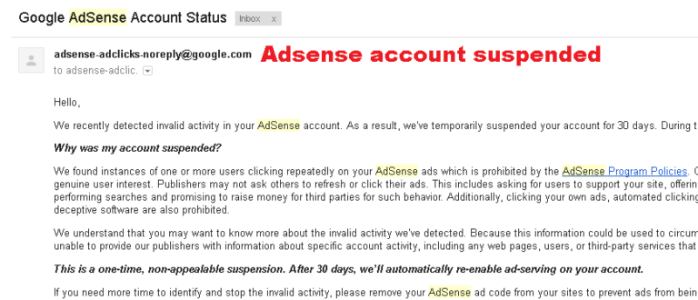 5 Reasons Why Adsense Disable Your Account