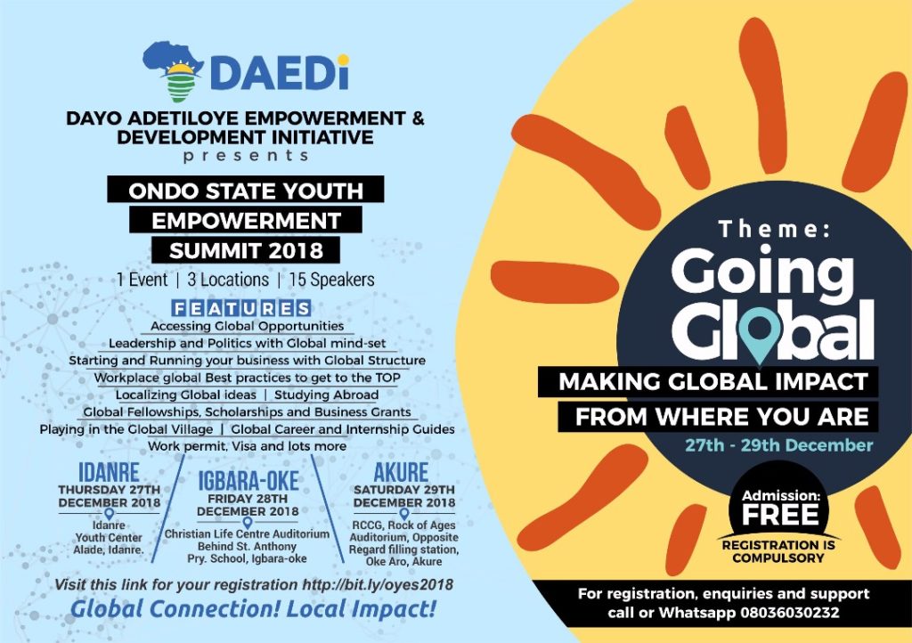 Special Invitation: ONDO STATE YOUTH EMPOWERMENT SUMMIT 2018
