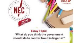 UBA Foundation’s National Essay Competition 2019 for Nigerian Students (₦2 Million in Prizes)
