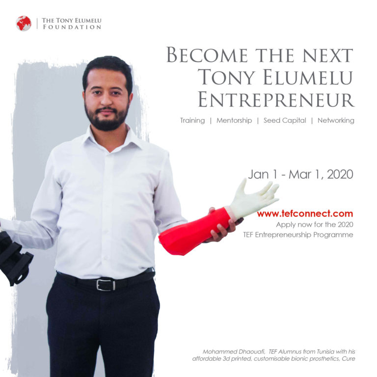 Apply for the 2020 Tony Elumelu Foundation Entrepreneurship Programme