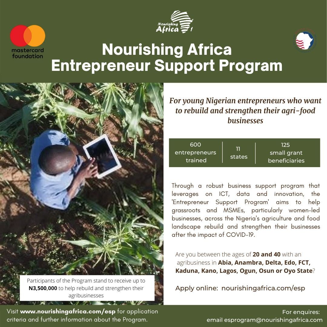 Apply for N3.5million Agric Grant for existing business by Nourishing