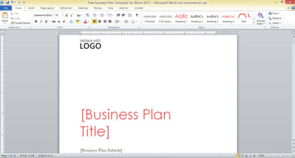 Business Plan Template Word Document