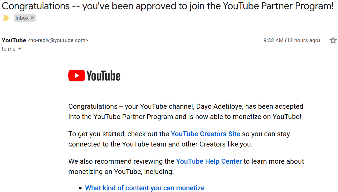 YouTube Partner programme