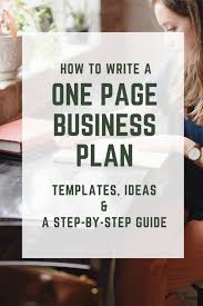 How to write a page business plan