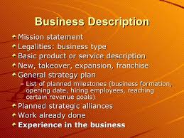 How to write the business description section of a business plan