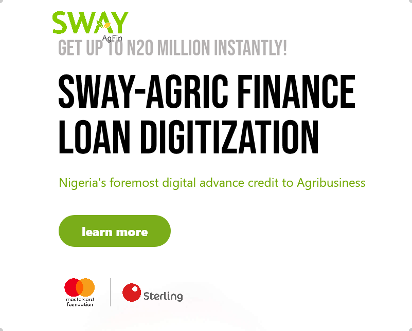 Apply for Agric Loan from Sterling bank in partnership with Mastercard Foundation in Nigeria