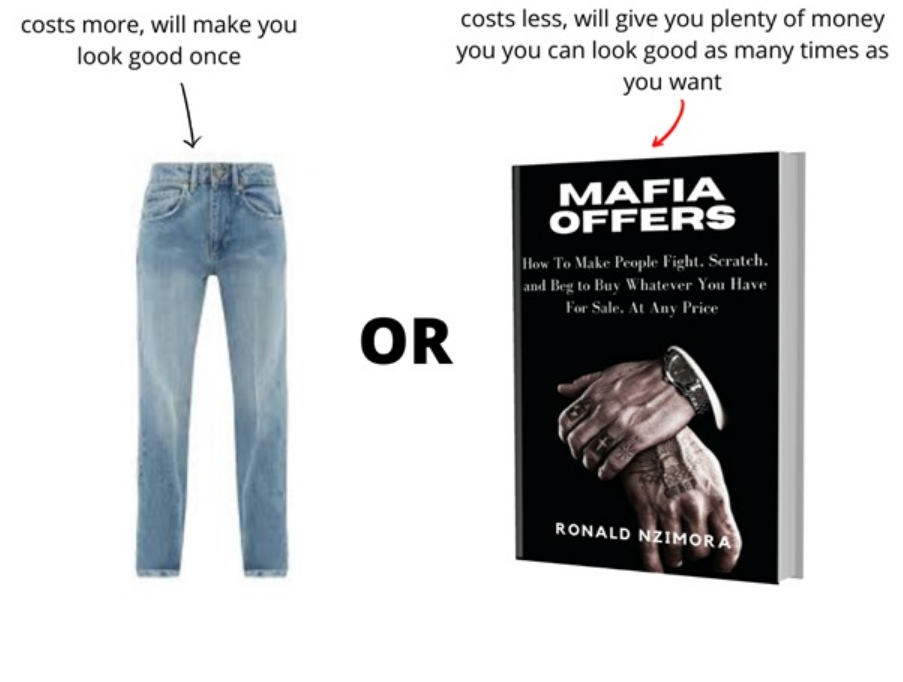How to Buy the Book: MAFIA OFFERS: How To Make People Fight, Scratch, and Beg to Buy Whatever You Have For Sale, At Any Price by Ronald Nzimora