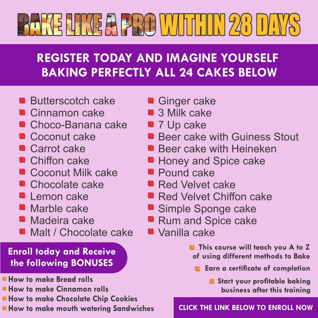 Bake like a Pro within 28 days in Nigeria