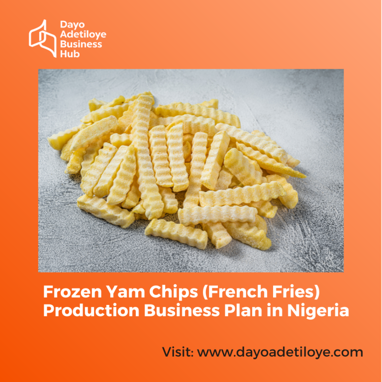 Frozen Yam Chips (French Fries) Production Business Plan in Nigeria