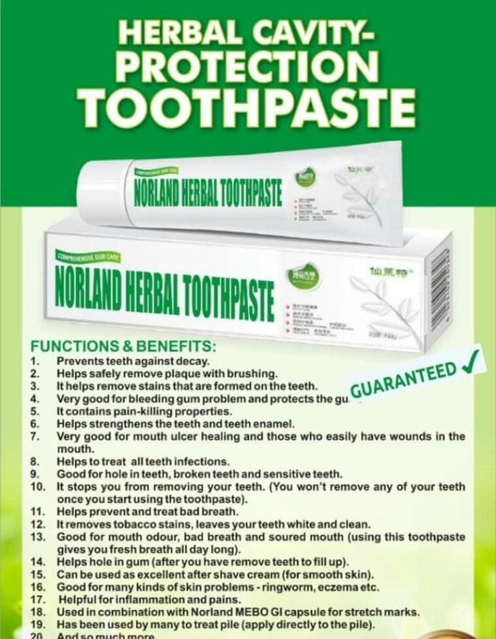 Norland Herbal Toothpaste: Solution to Tooth Ache and General Tooth Issues in Nigeria