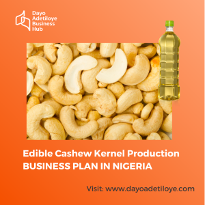 EDIBLE CASHEW KERNEL PRODUCTION BUSINESS PLAN IN NIGERIA