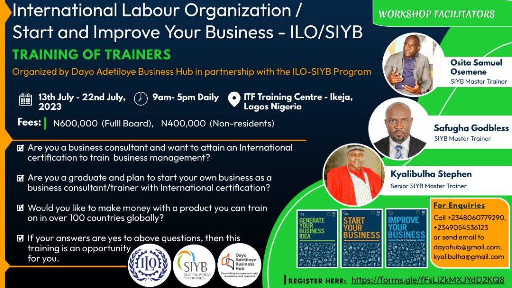 Apply For Start and Improve Your Business (SIYB) Training of Trainers program