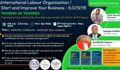 Apply For Start and Improve Your Business (SIYB) Training of Trainers program Apply For Start and Improve Your Business (SIYB) Training of Trainers program