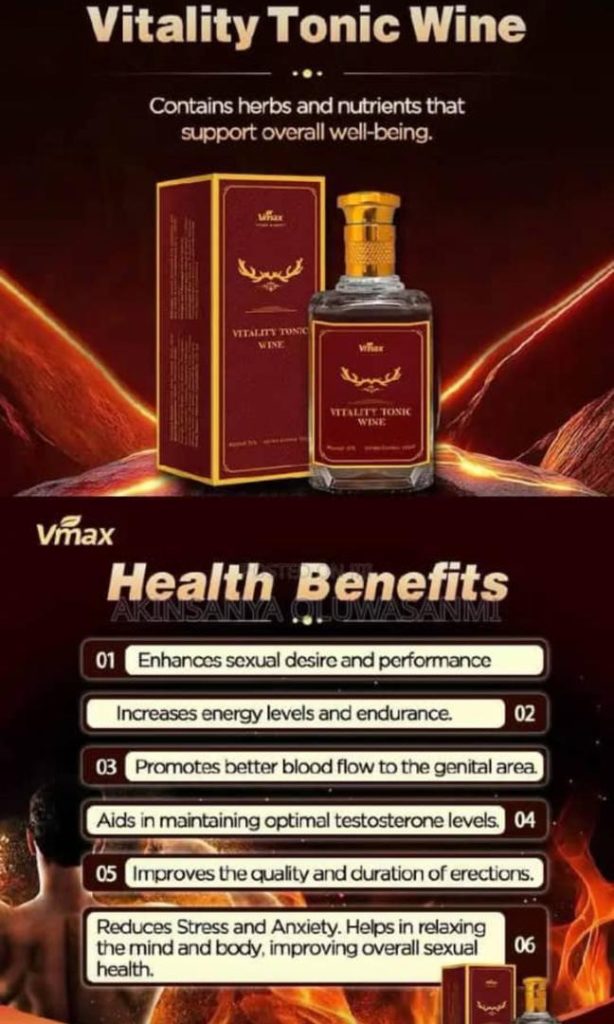 VMAX Male Vitality Tonic Wine Benefits, Uses, Price & How to Buy in Nigeria