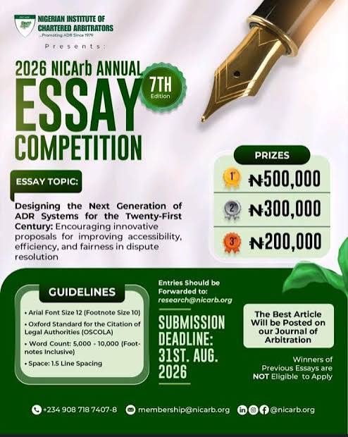 7th Edition of the NICArb Annual Essay Competition 2026