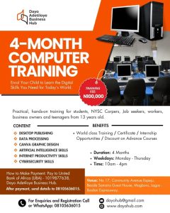 COMPUTER & DIGITAL SKILLS TRAINING IN MAGBORO, IBAFO & MOWE, OGUN STATE